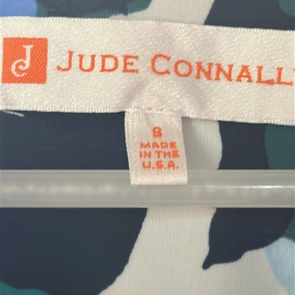 Jude Connally Teal, Navy & White Floral Mini Shift Dress
